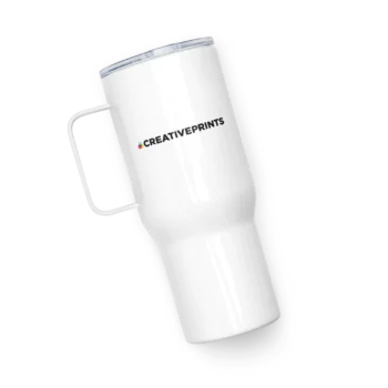 Travel Tumbler 550ml (White) Metal Handle with Lid-1