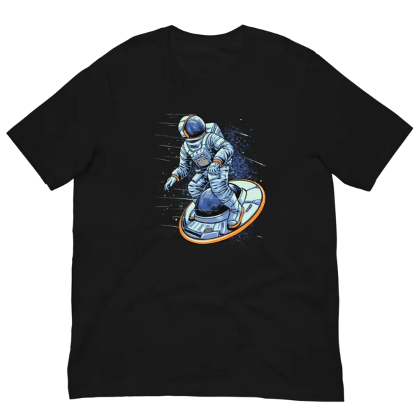 Astronaut Surfing in UFO T-shirt